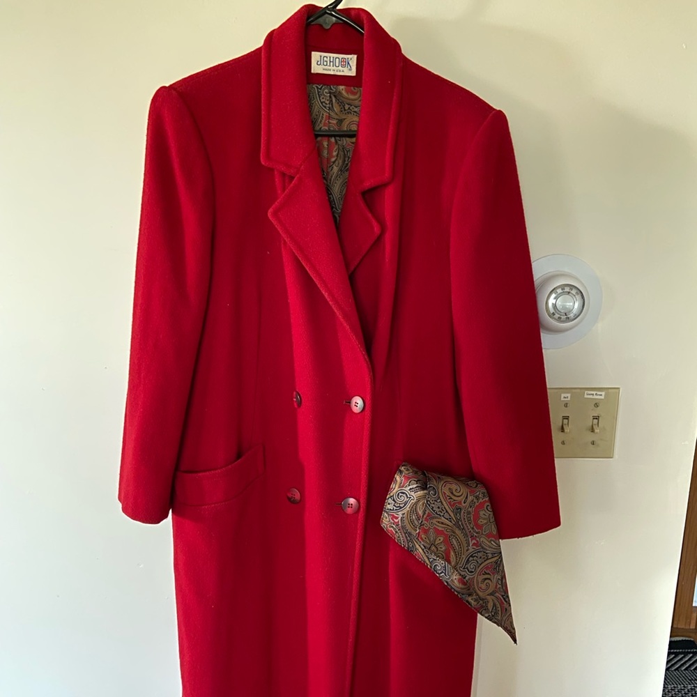 Vintage red wool coat